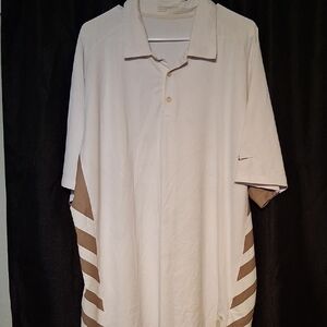 Nike Men's Polo Shirt in White and Brown